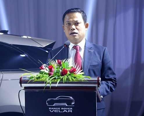 Speaker at the official launch of the Range Rover Velar