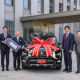 Embassy of Japan in Thailand represented by Mr. Yoshifumi Nomoto (2nd from left), Counsellor (Chief of General Affairs) of Embassy of Japan in Thailand and Mr. Atsushi Mizoguchi (far left), Counsellor of Embassy of Japan in Thailand received the Mitsubishi XPANDER CROSS HEV from Mr. Noboru Tsuji (2nd from right), Chairman of the Board of Mitsubishi Motors Thailand and Mr. Pipatphol Aunnapirugz (far right), Managing Director (MD) of R.M.A. Trading Co., Ltd. at the Embassy of Japan in Thailand.